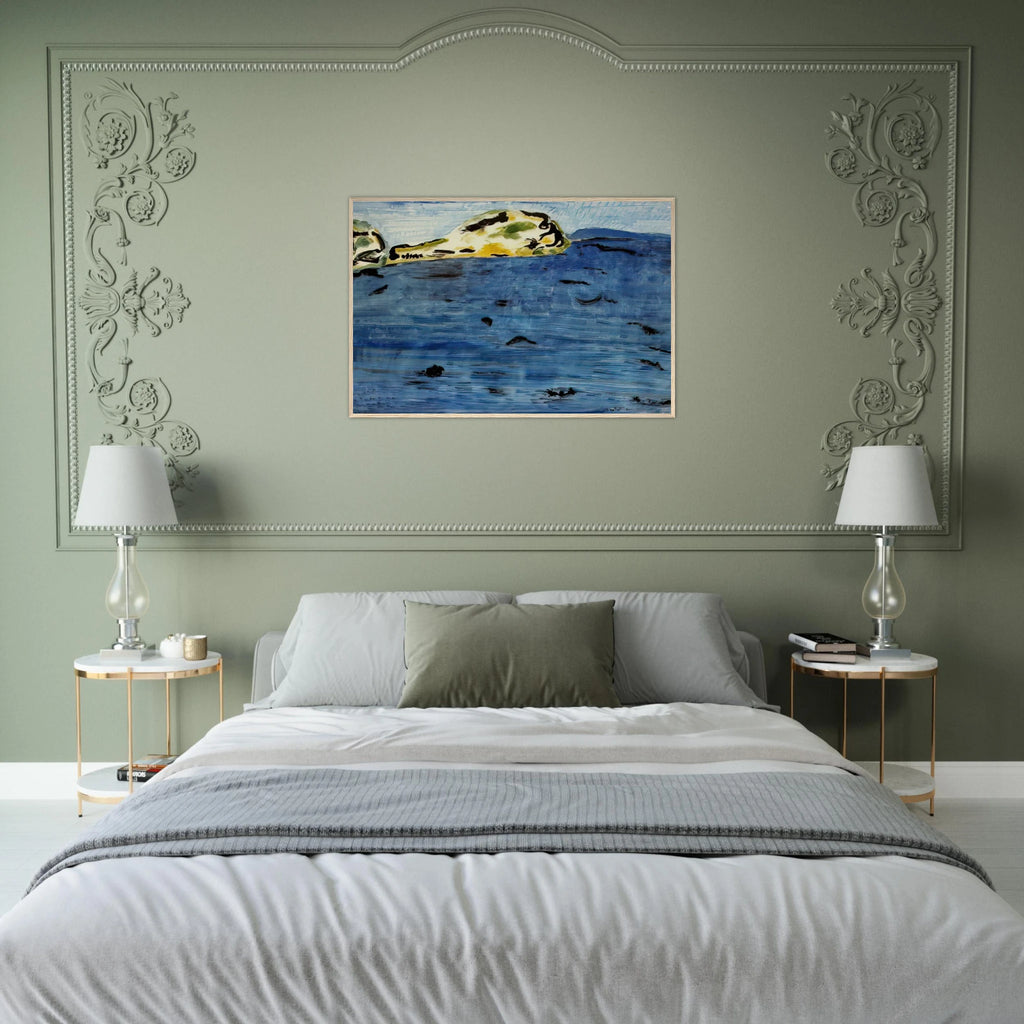 Blue Bay and Dunes - 1961 Framed Poster | Milton Avery Framed Prints Wall Art | Milton Avery Store